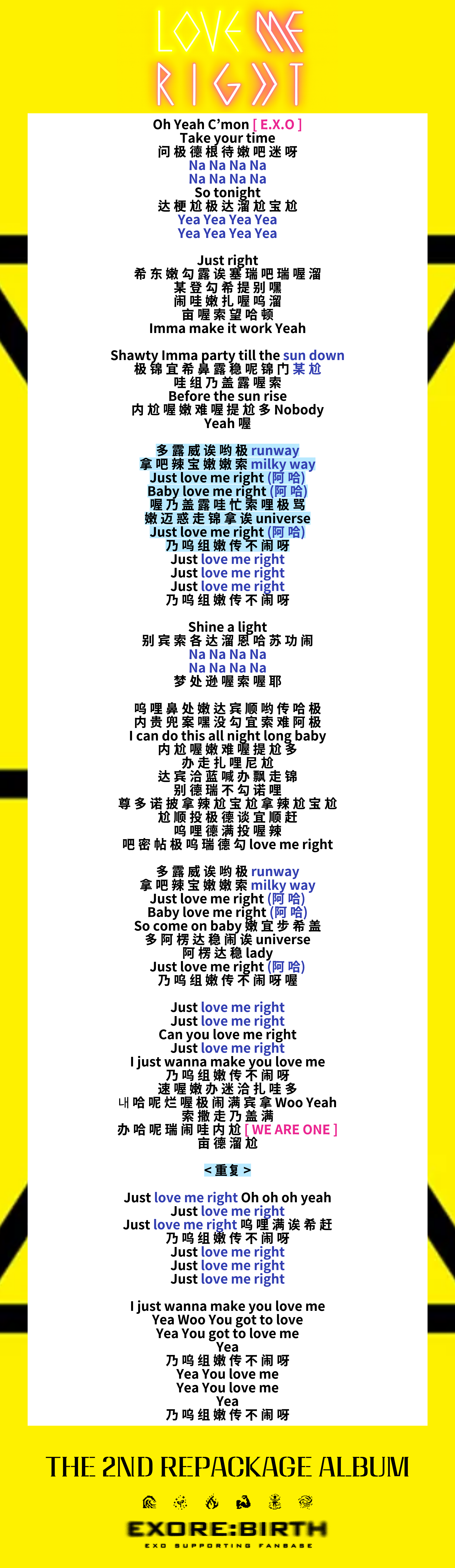 LOVE ME RIGHT 응원법