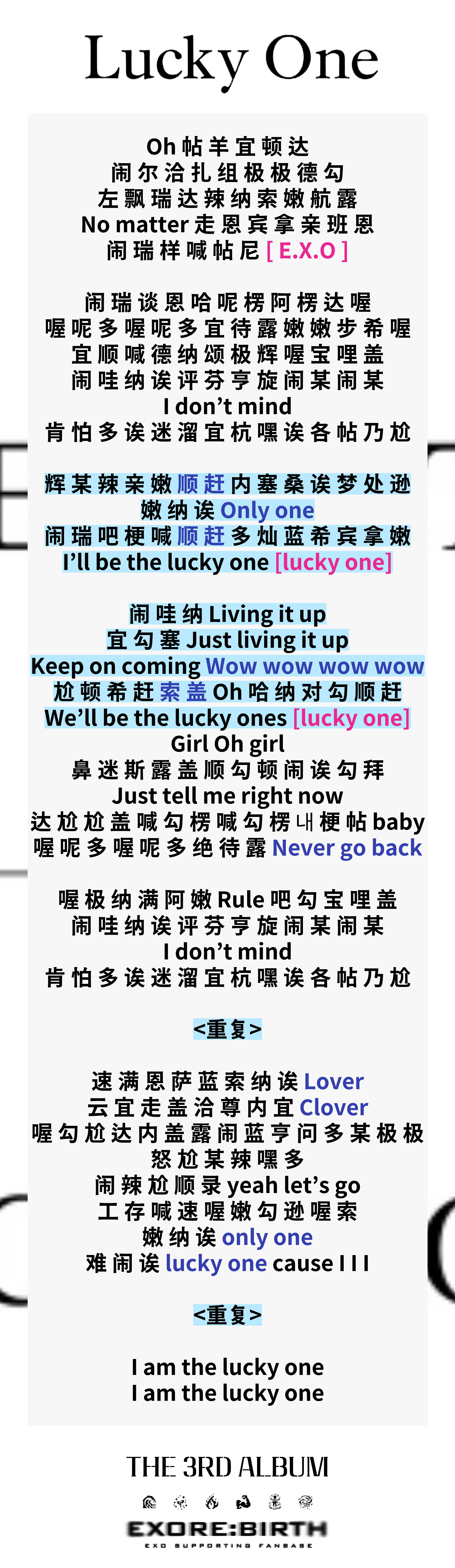 Lucky One 응원법