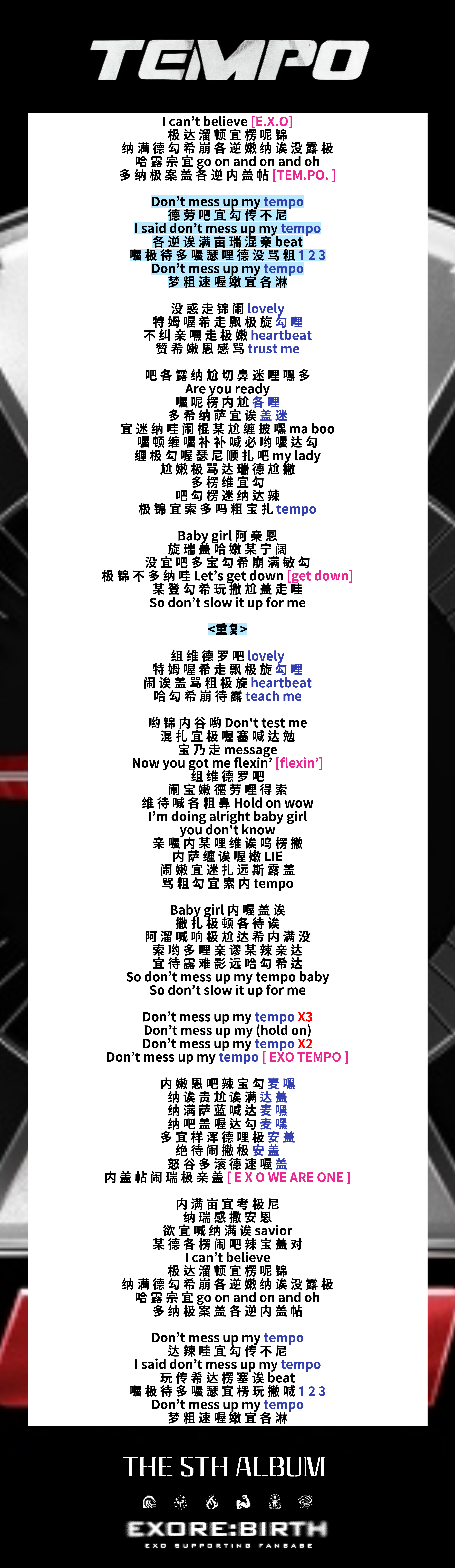 TEMPO 응원법